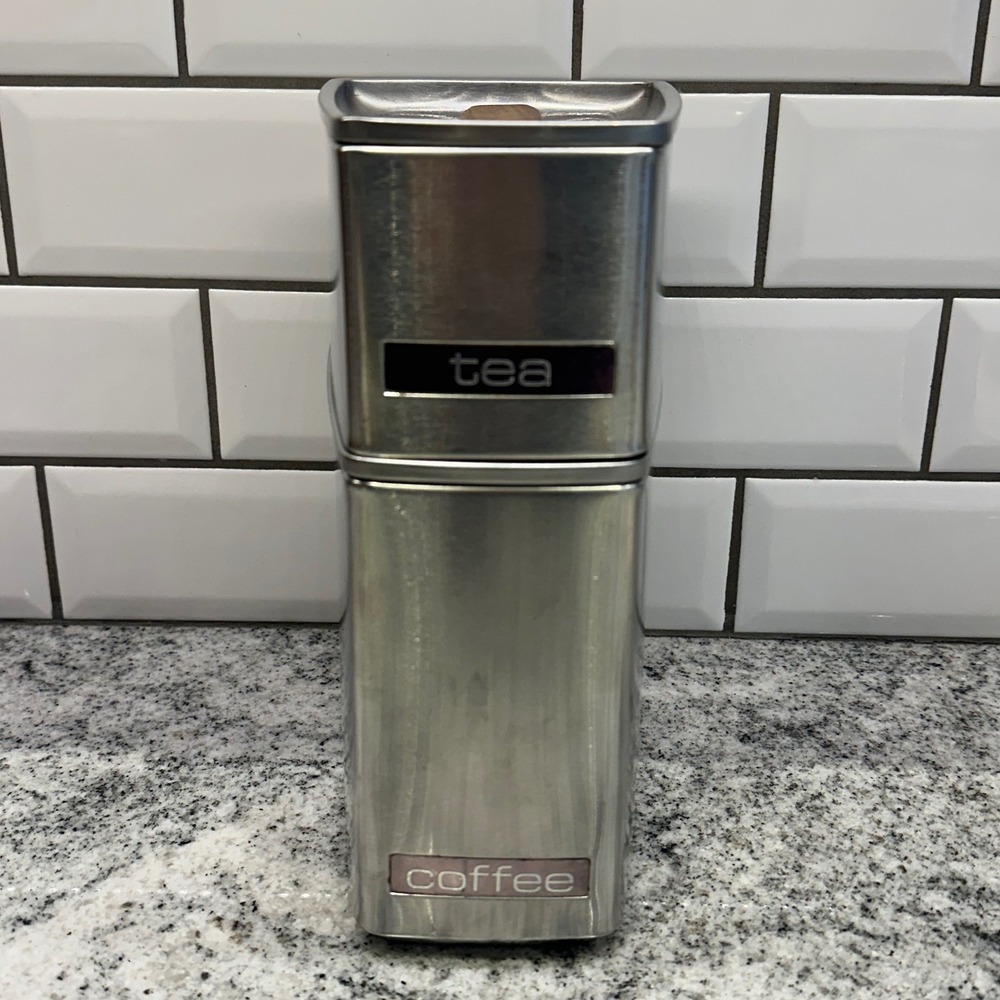 Vintage Lincoln BeautyWare Canister Set Silver Stackable Tea Coffee MCM Retro